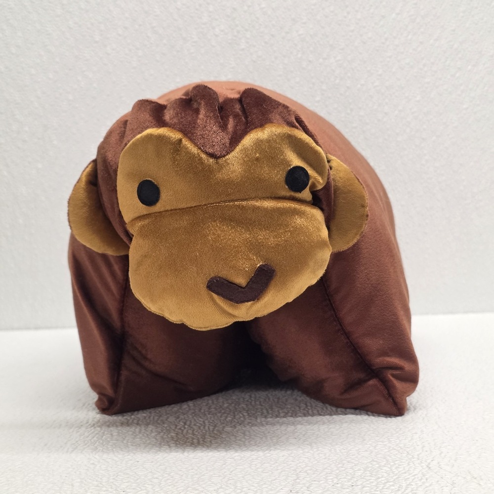 Pier 1 Imports Pillow Pet Brown Monkey Velour Plush Pillow - Picture 9 of 16